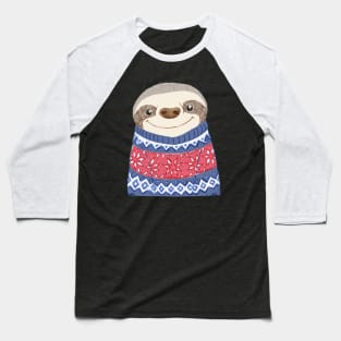 Sloth in a Christmas Jumper Baseball T-Shirt